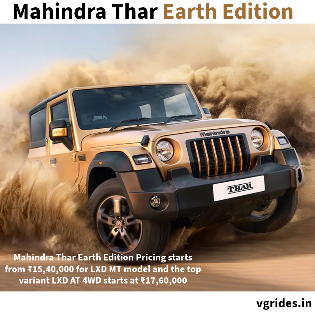 Mahindra Thar Earth Edition, Prices, specs, Desert Fury colour