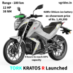 Available at an effective ex-showroom price of Rs. 1,49,999, the KRATOS R comes bundled with a home charger and subsidy. Additionally, customers receive a 3-year battery and vehicle warranty, along with access to T-Net charging for 2 years.