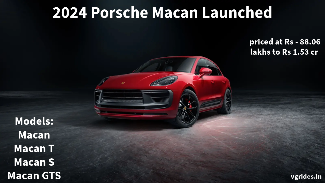 2024 Porsche Macan Launched at Rs 88.06 lakhs to Rs1.5 cr