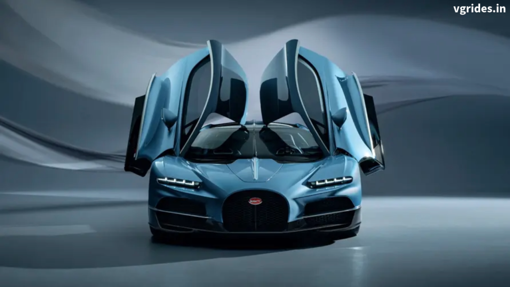 Bugatti Tourbillion Launched at 3.6 million euros with V16 engine, 1800 hp, three electric motors, electric range of 60 km, and a top speed of 445 km/hr.