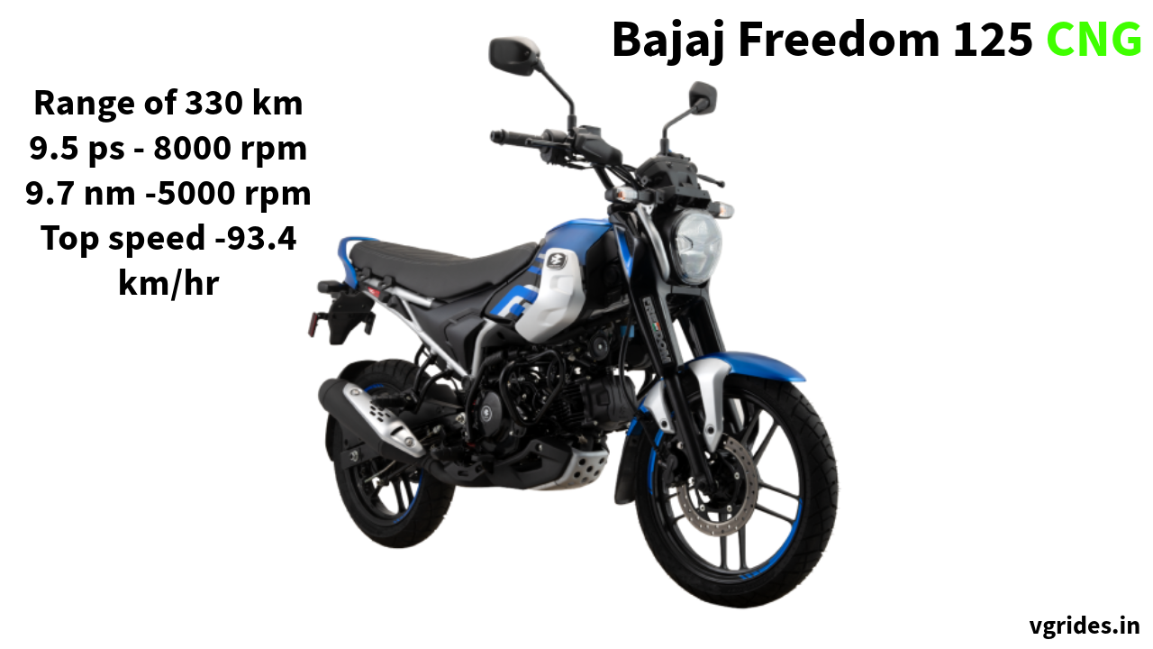 Freedom 125 CNG has a total range of 330 km combined with CNG and petrol combustion and prices start from Rs - 95,000 to Rs - 1,11,000.