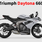 Triumph Daytona 660 Launched at Rs - 9,72,450. 660 cc inline three cylinder engine, 95 ps, 69nm and 6 speed gearbox with optional quickshifter.