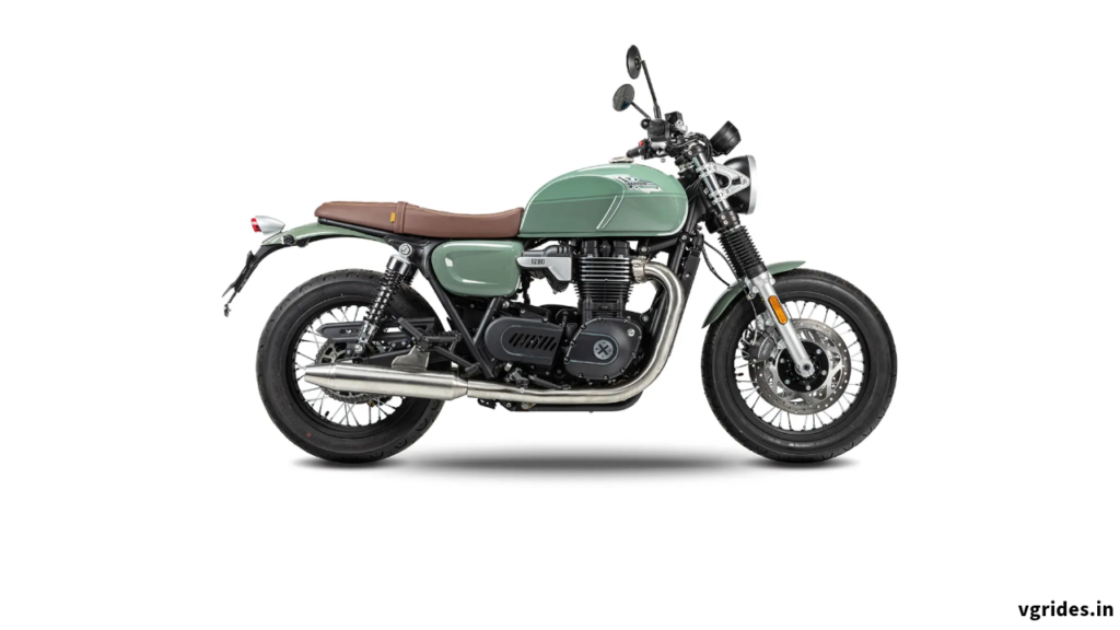 Cromwell 1200 Side Profile - Classic design showcasing the fuel tank, engine, and exhaust.