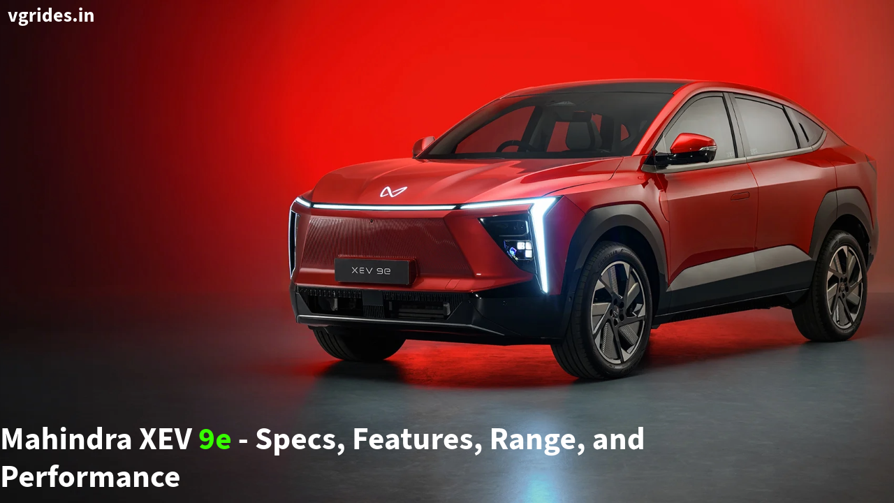 Mahindra XEV 9e front view with sleek design and LED headlights