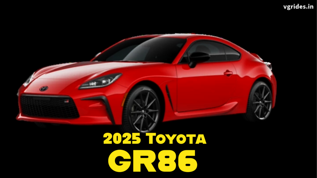 2025 Toyota GR86 Front View: A sleek and sporty front view of the 2025 Toyota GR86, showcasing its LED headlights and black functional matrix grille.