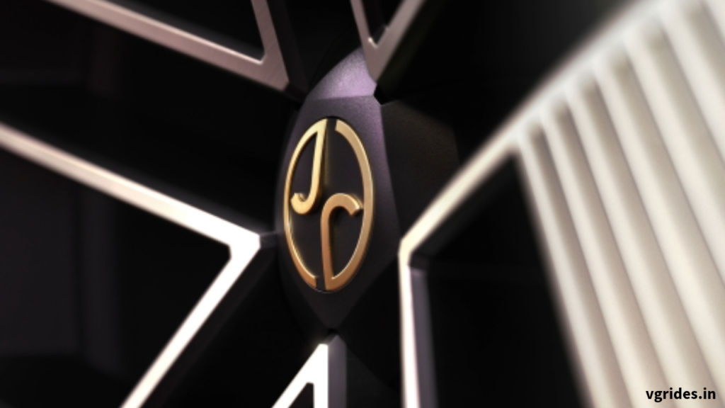 "Close-up view of the reimagined Jaguar leaper emblem, symbolizing the brand’s rich heritage and innovative future."