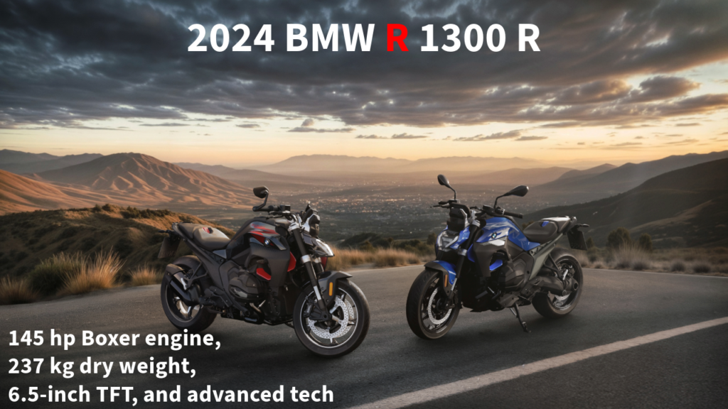 Explore the 2025 BMW R 1300 R: 145 hp Boxer engine, 237 kg dry weight, 6.5-inch TFT, and advanced tech. See specs, pricing, and why it’s the best naked bike yet!